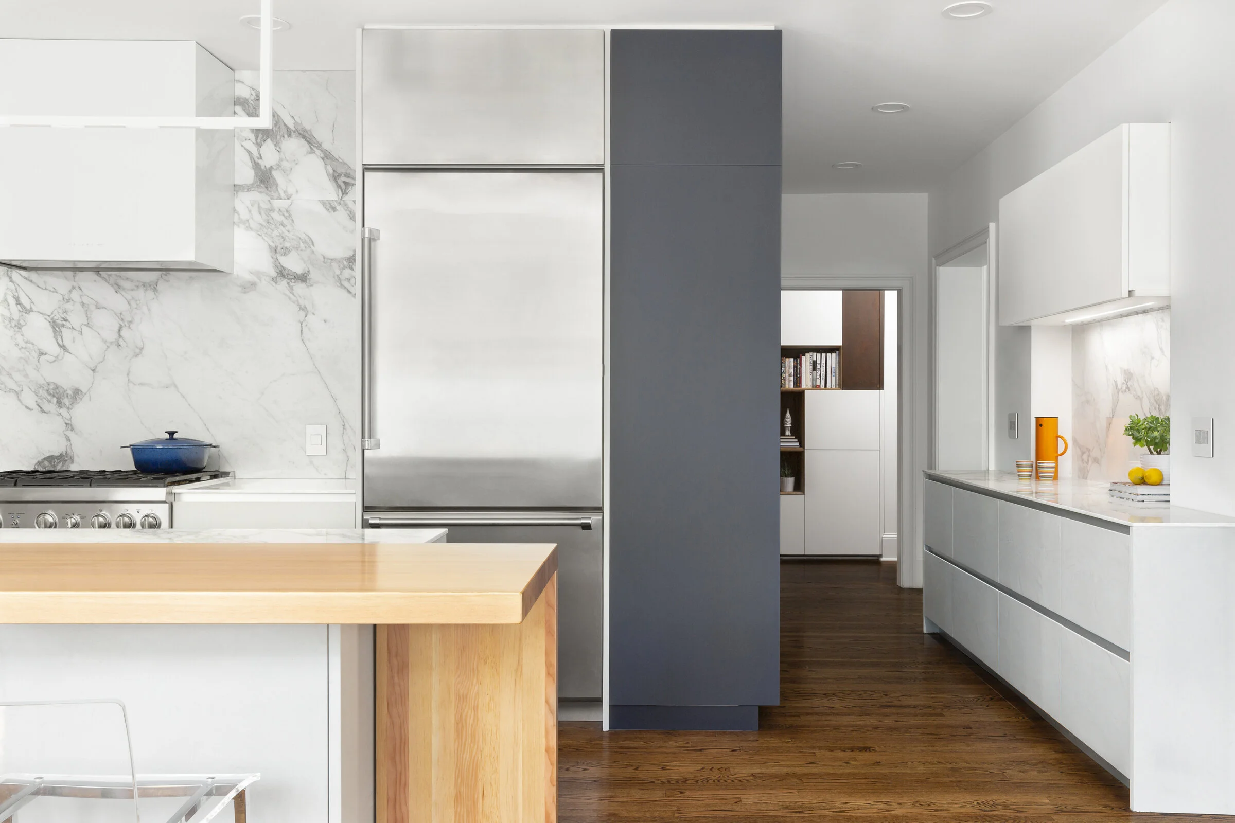 Kitchen elevation in Boston residence, designed by Gregory Hitchcock Design.
