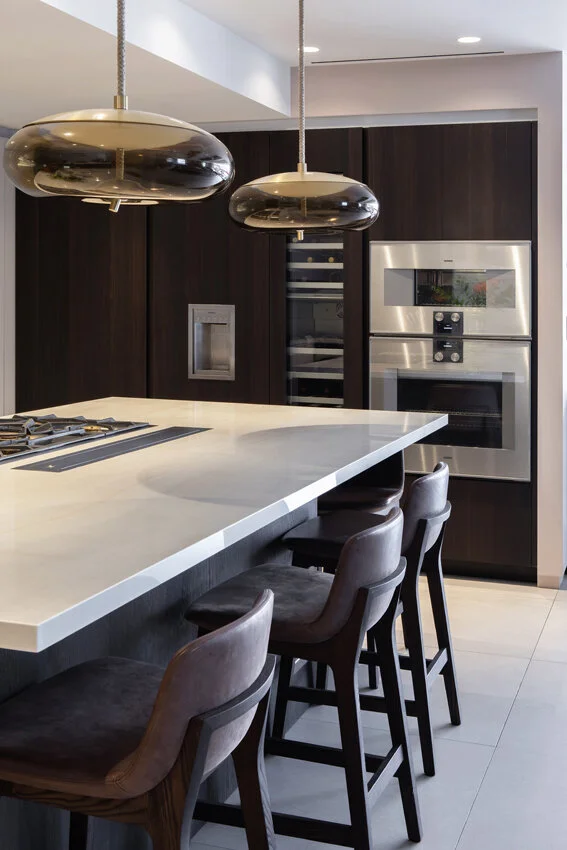 Kitchen elevation in Tribeca penthouse, designed by Gregory Hitchcock Design.