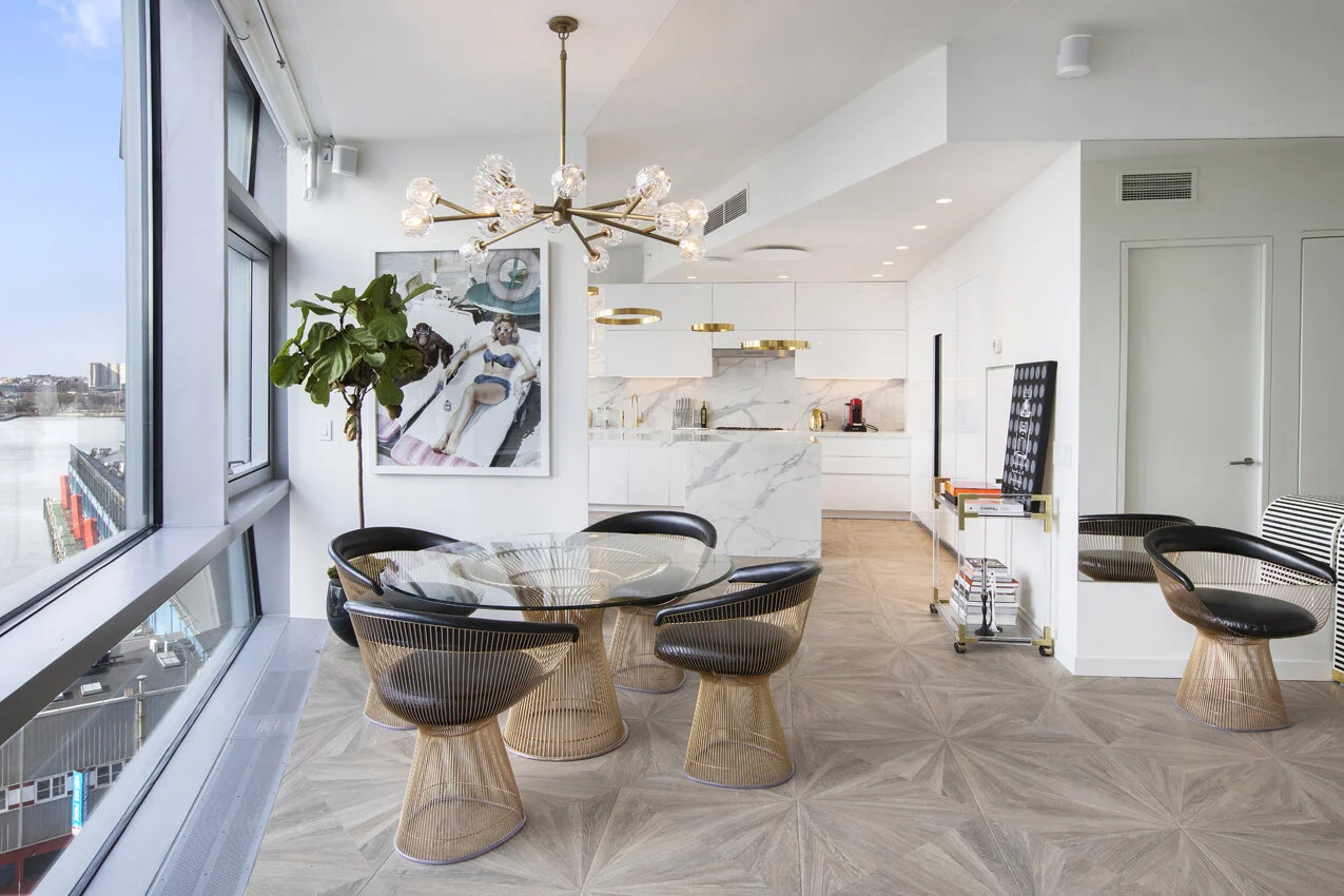 Kitchen cabinetry overview in Chelsea NYC apartment, designed by Gregory Hitchcock Design.
