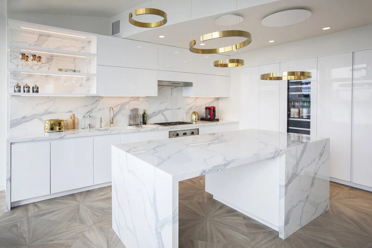 Kitchen elevation in Chelsea NYC apartment, designed by Gregory Hitchcock Design.
