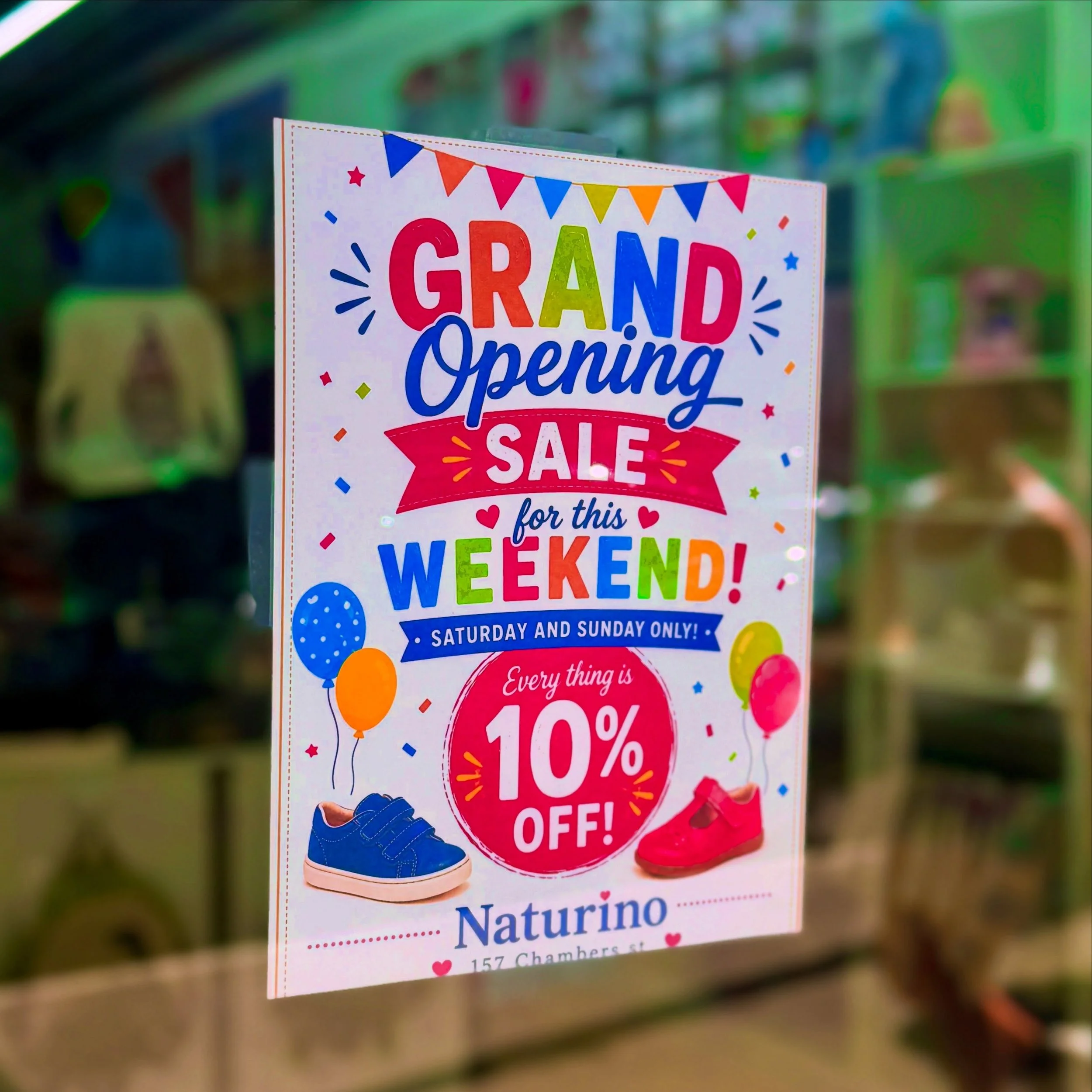 GRAND OPENING SALE! 
Saturday 8/29 and Sunday 8/30
Stop in for 10% OFF the ENTIRE STORE! 
Special FREE GIFT with purchases of $100 or more 

📍157 Chambers St

Saturday 10am-6pm
Sunday 11am-5pm