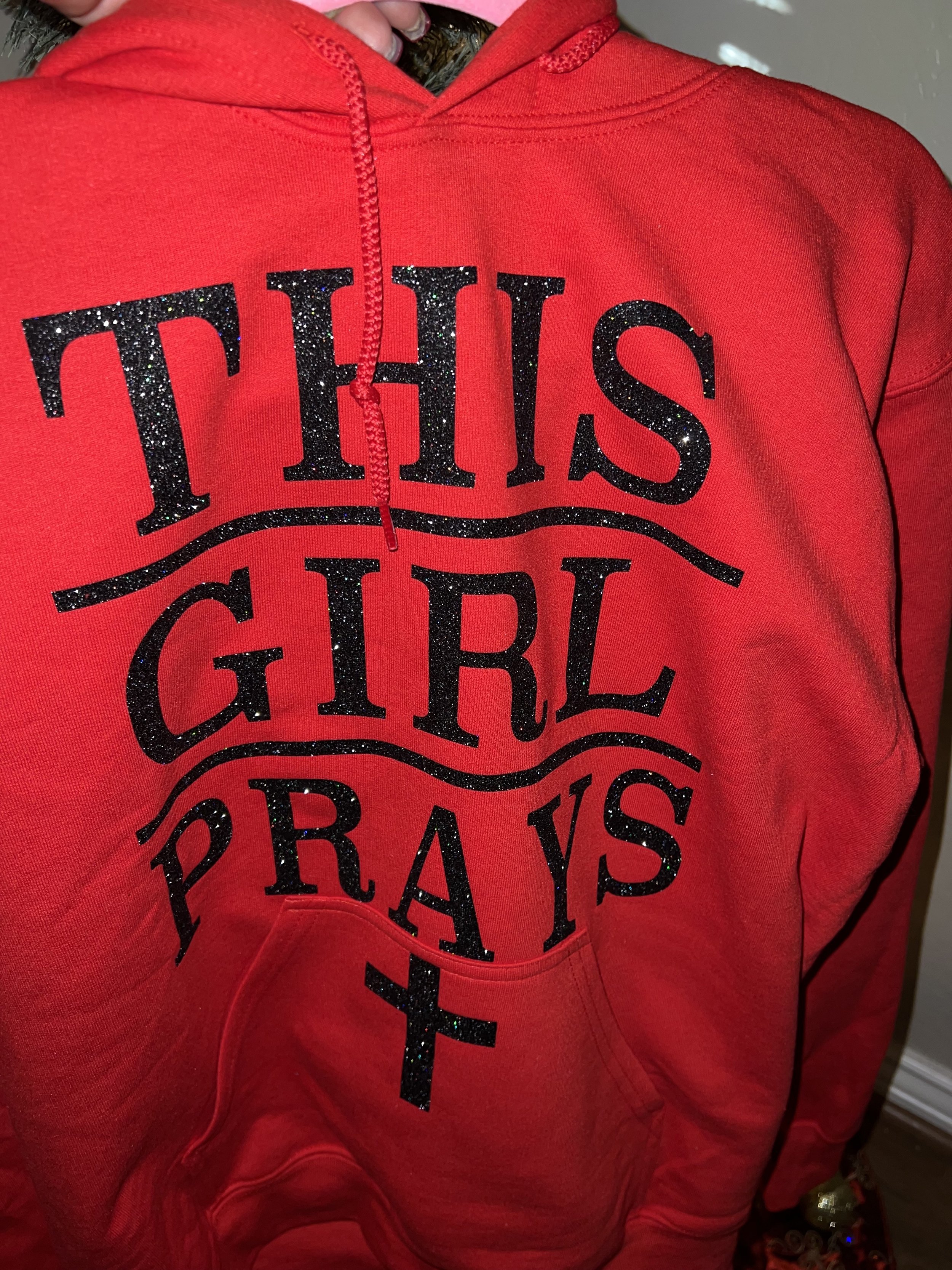 TGP Black Glitter Hoodie Plus Size