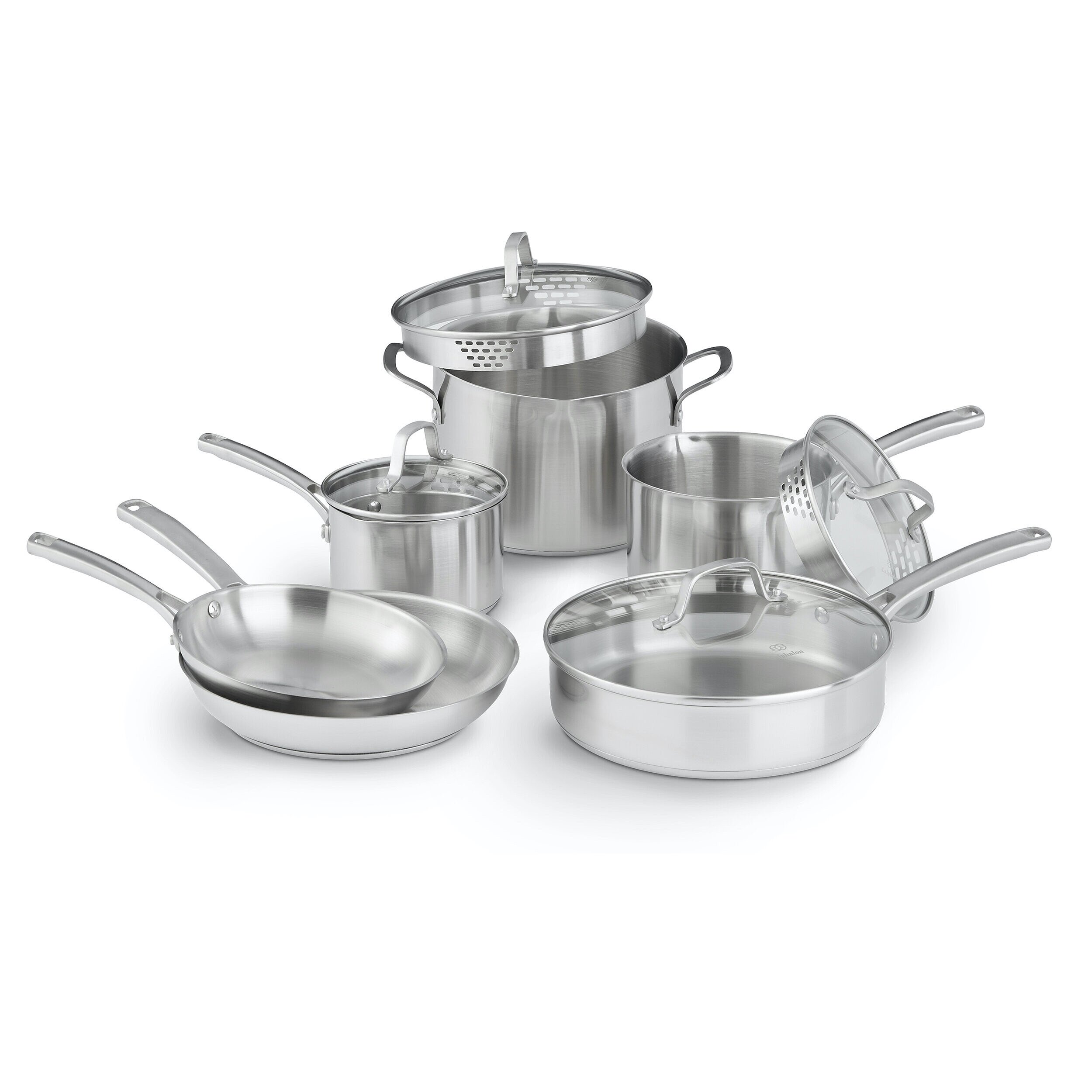 Calphalon Premier Space Saving Stainless Steel 4.5qt Sauce Pan with Double  Boiler 