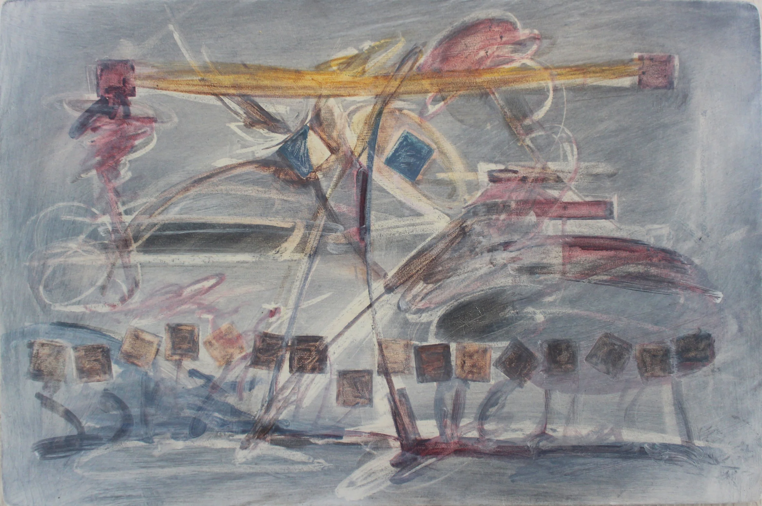  ‘Stick Figure’  Oil on board 30 x 45 cm 2025 