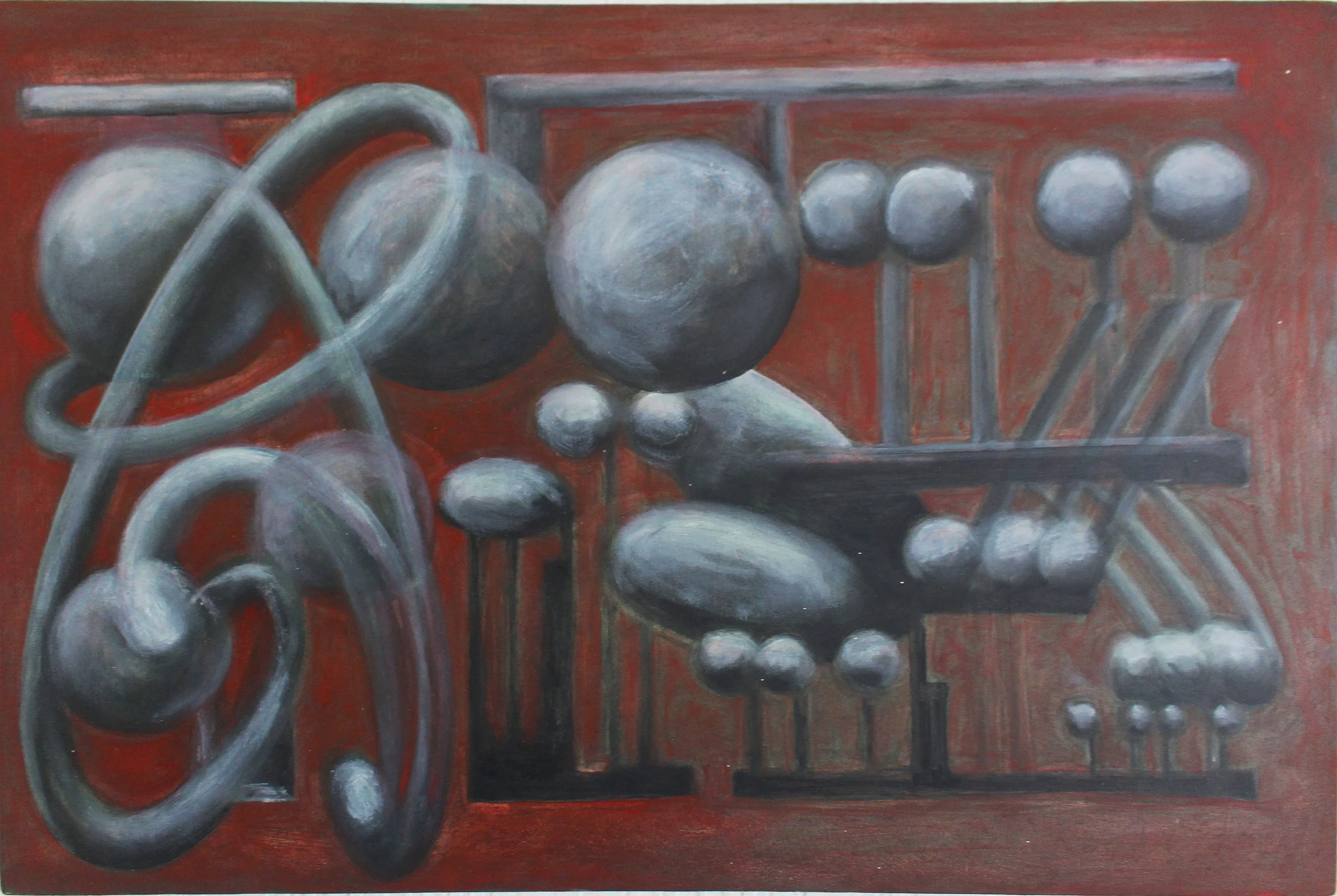  ‘Notation’  Oil on board 45 x 30 cm 2025 