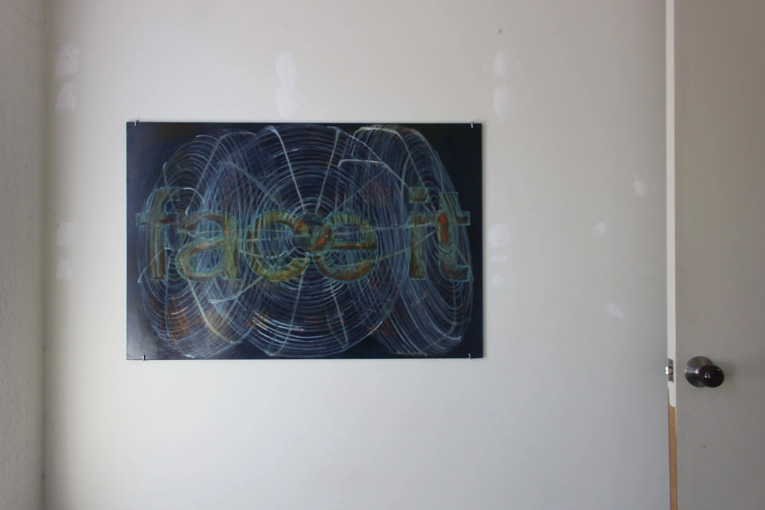  'Face it'  Oil on board 61 x 92 cm 2025 