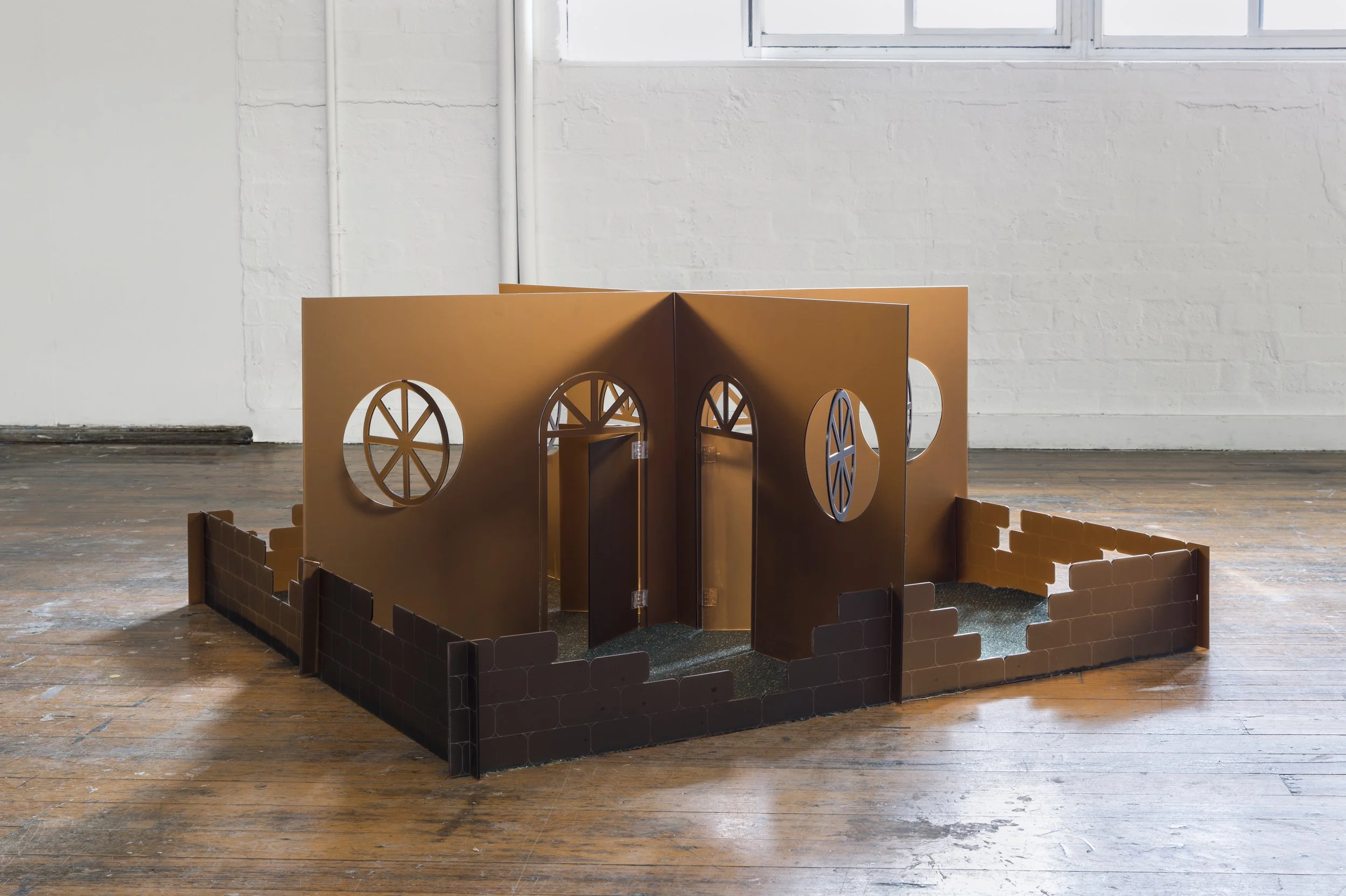   Constraint House   Laser cut perspex, found carpet, acrylic hinges  Documentation by Lucy Foster, 2019 