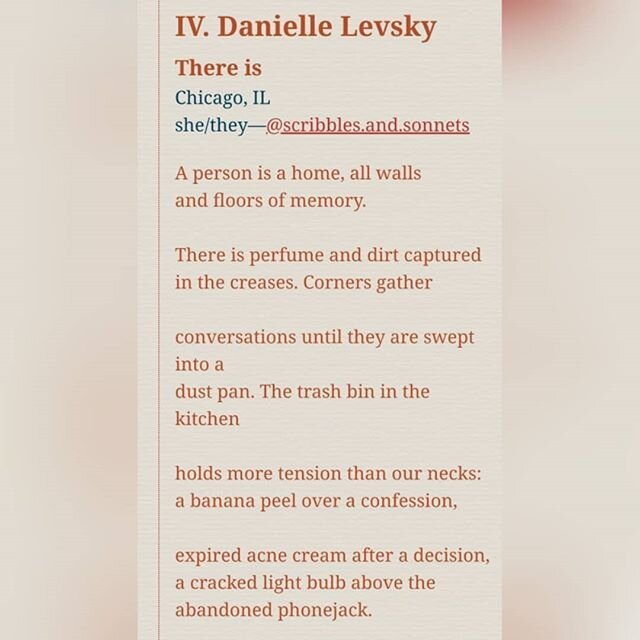 I was featured in volume five of @quaranttimes. This is a poem I've been working on for a few months. Special shootout to my darling writer's group who helped me really nail this one down. Link in bio to read some more wonderful submissions from volu