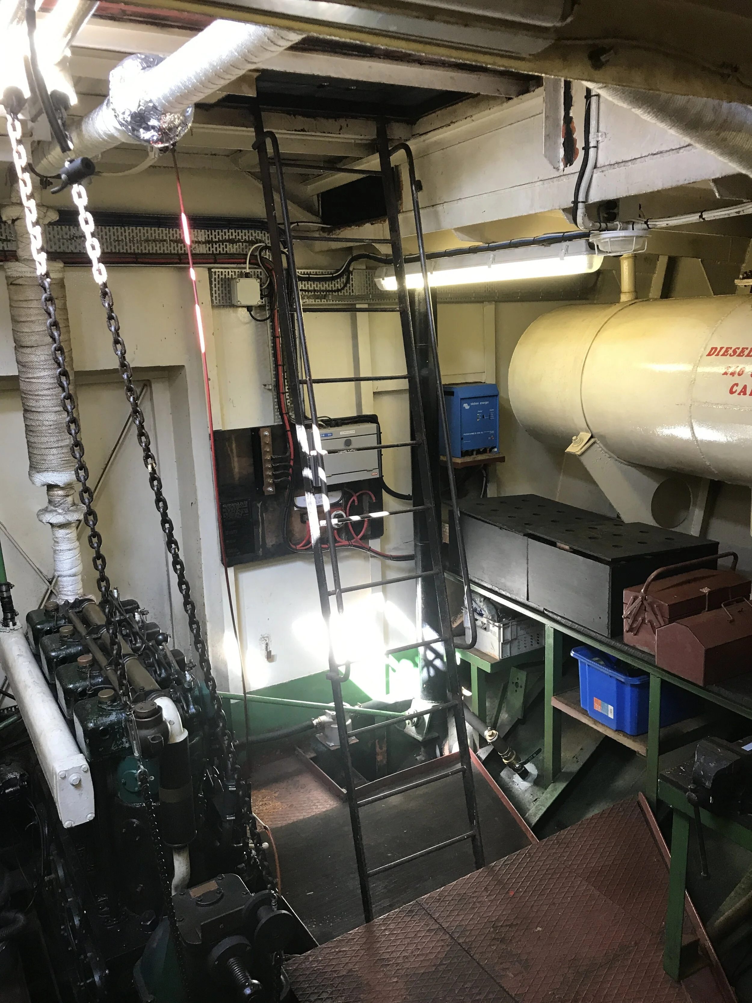 Ladder access to wheelhouse