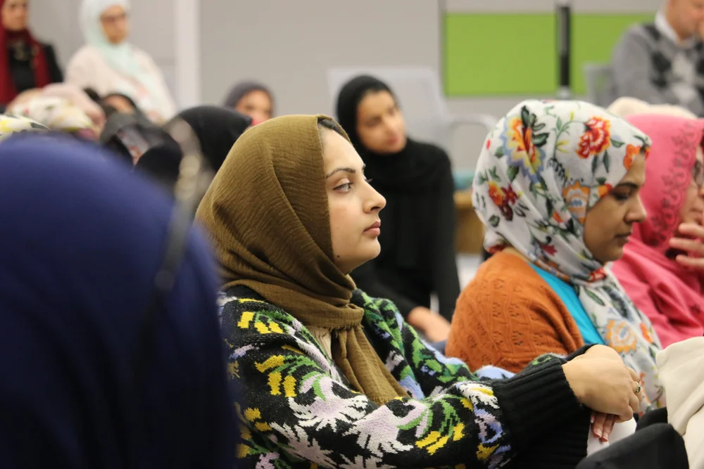 Sisters listening during a gathering at MFC