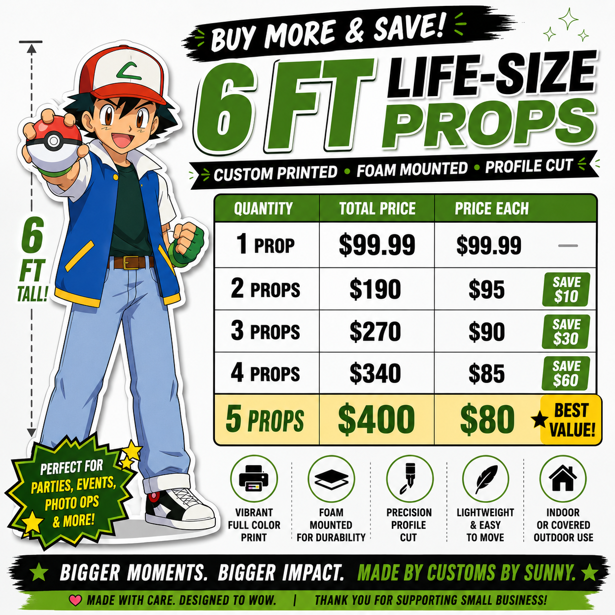 6 FT Life-Size Printed & Mounted Prop