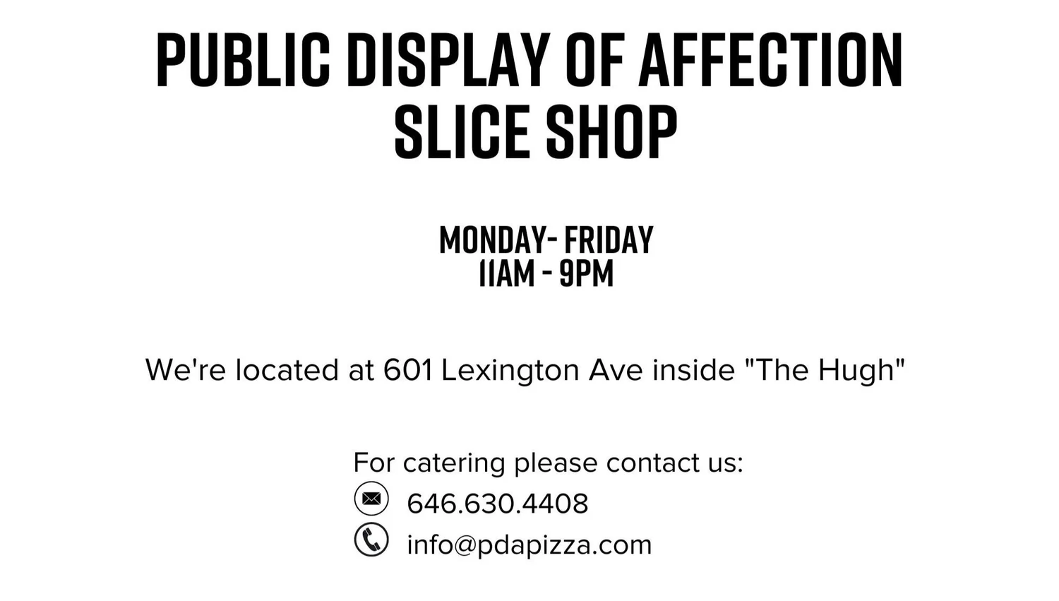 PDA Slice Shop Menu — Public Display of Affection