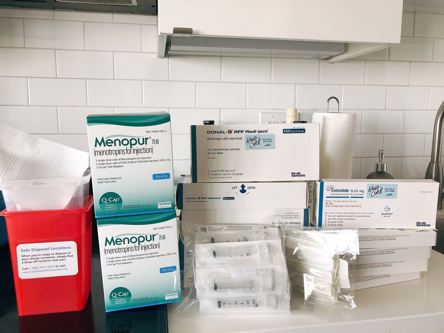 All of my medication, syringes and all!