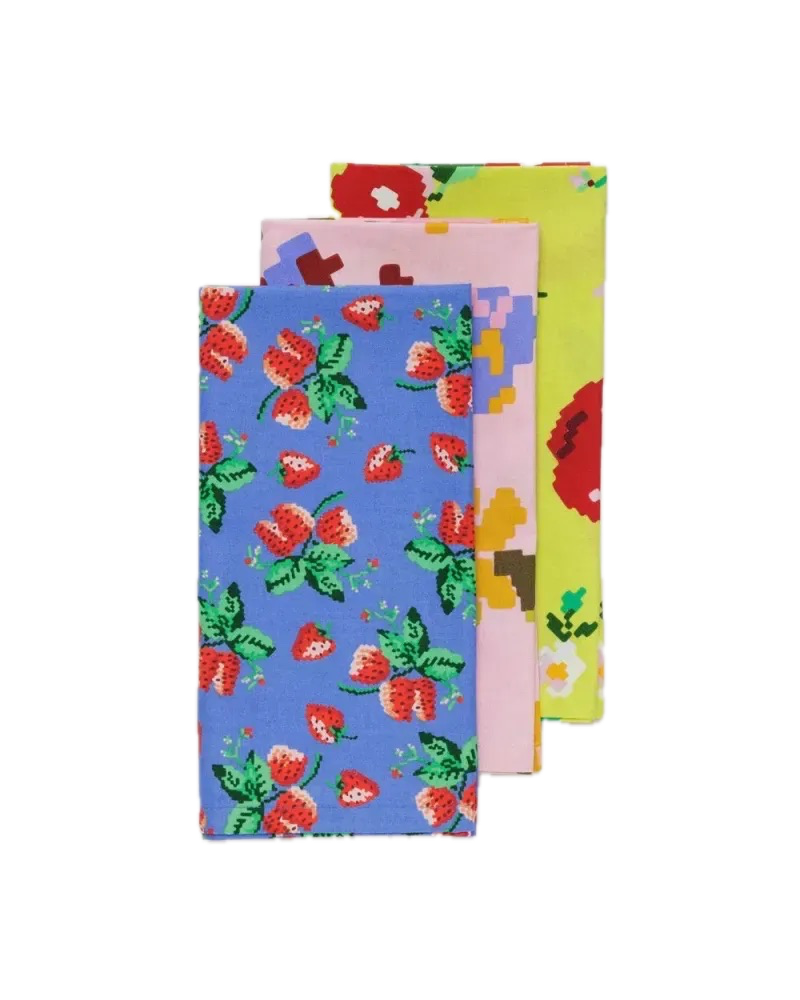 reusable cloth set baggu - needlepoint fruit