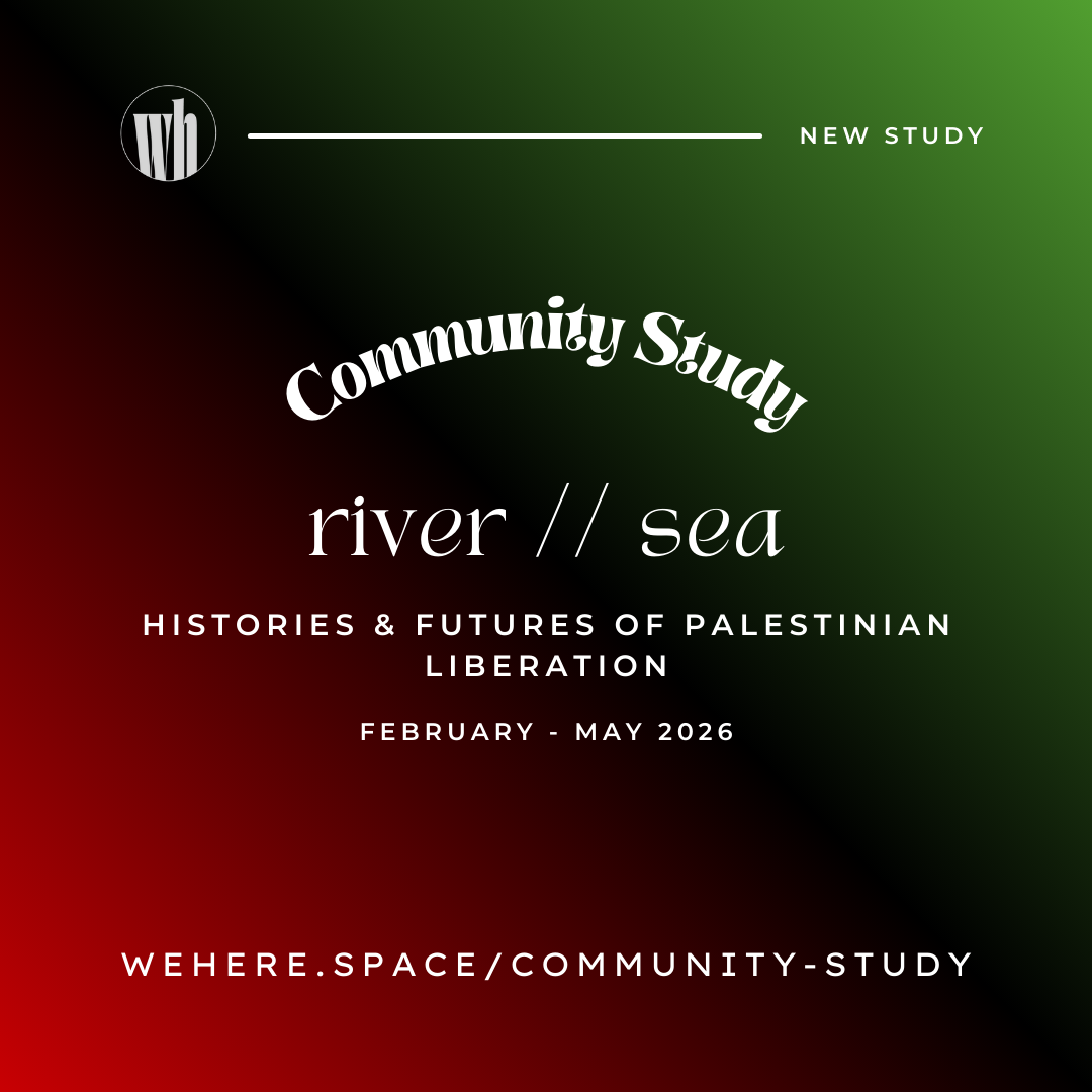 Square promotional graphic with a soft, diagonal gradient in Palestinian-flag colors (green in the upper right, black through the center, deep red in the lower left).