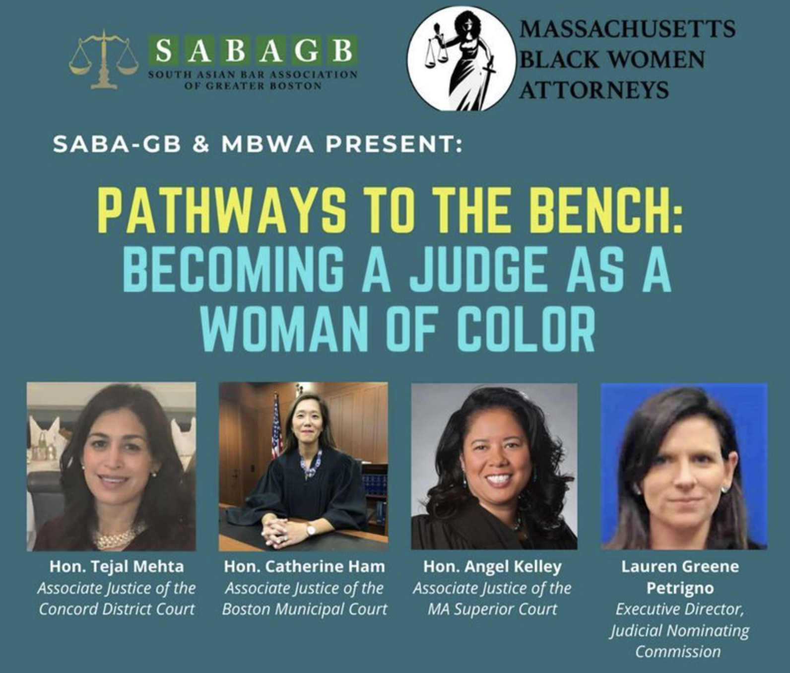 1/28 Program: Pathways to the Bench: Becoming a Judge as a Woman of Color