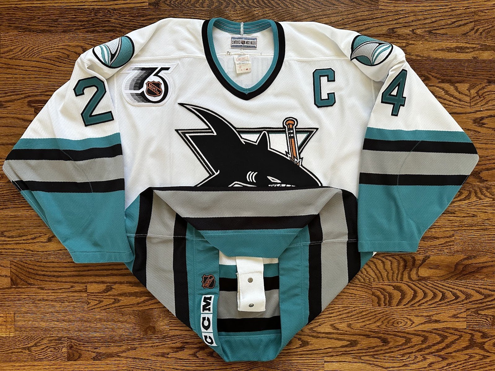 San Jose Sharks Doug Wilson CCM 75th Anniversary Patch Sz. 52