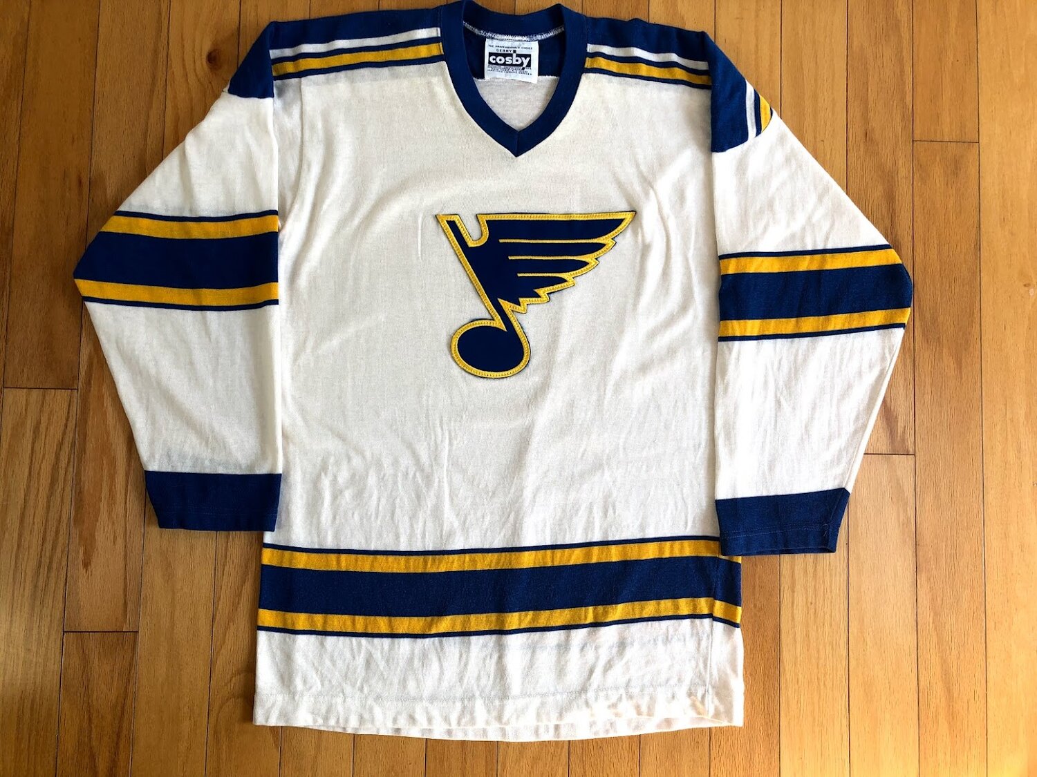 deadmansupplyco Vintage Hockey - St. Louis Blues (Yellow St. Louis Wordmark) Crewneck Sweatshirt