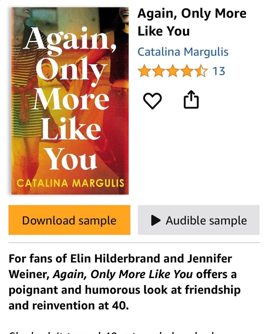 She hadn&rsquo;t turned 40 yet, and already she was over it...

Dumped. Pregnant. Fired. For best friends Carmen and Ally, the approach of their 40th birthdays is anything but a celebration. Yet, it might be exactly what they need to set their lives 