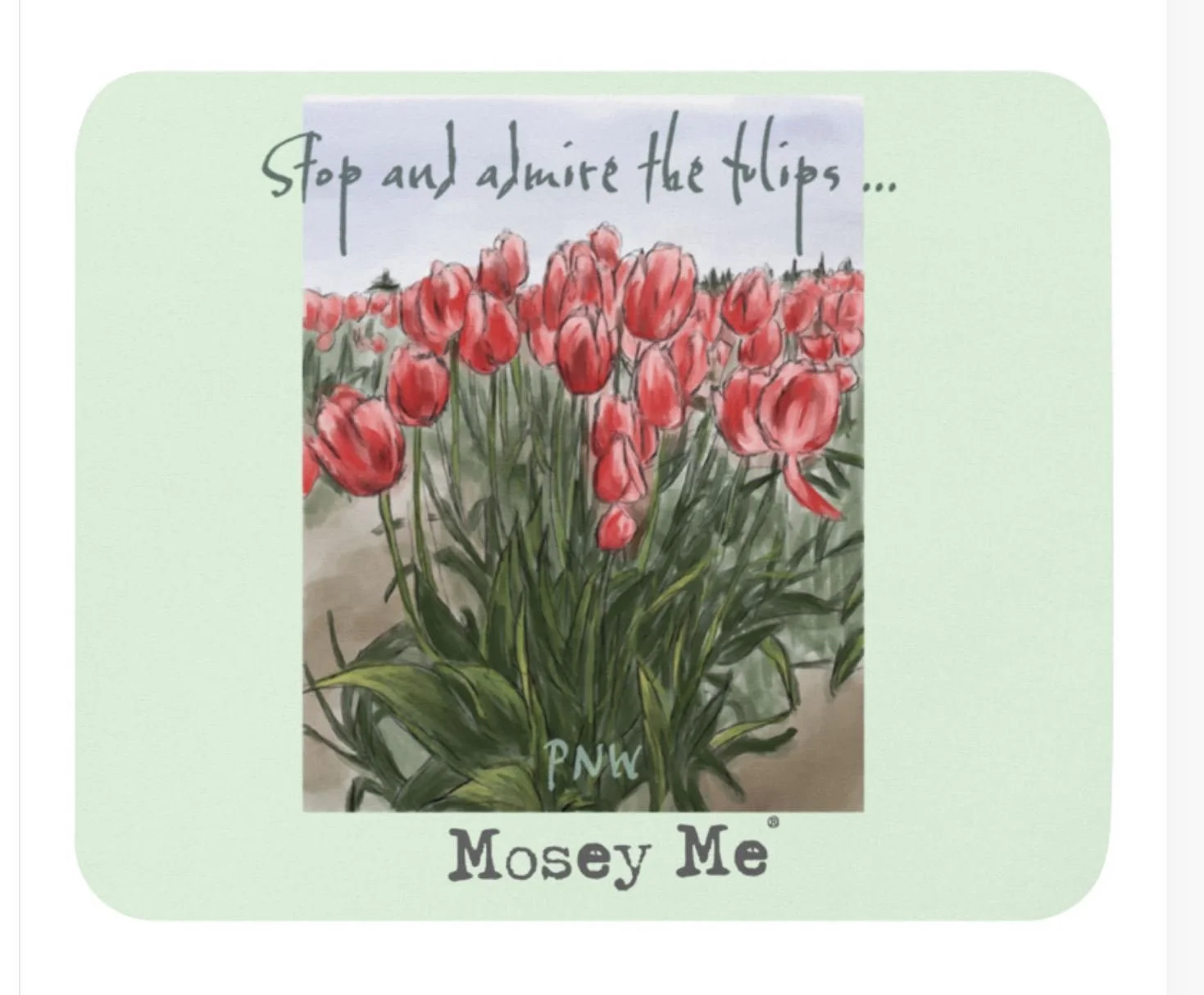 Rectangle Mouse Pad, Tulips