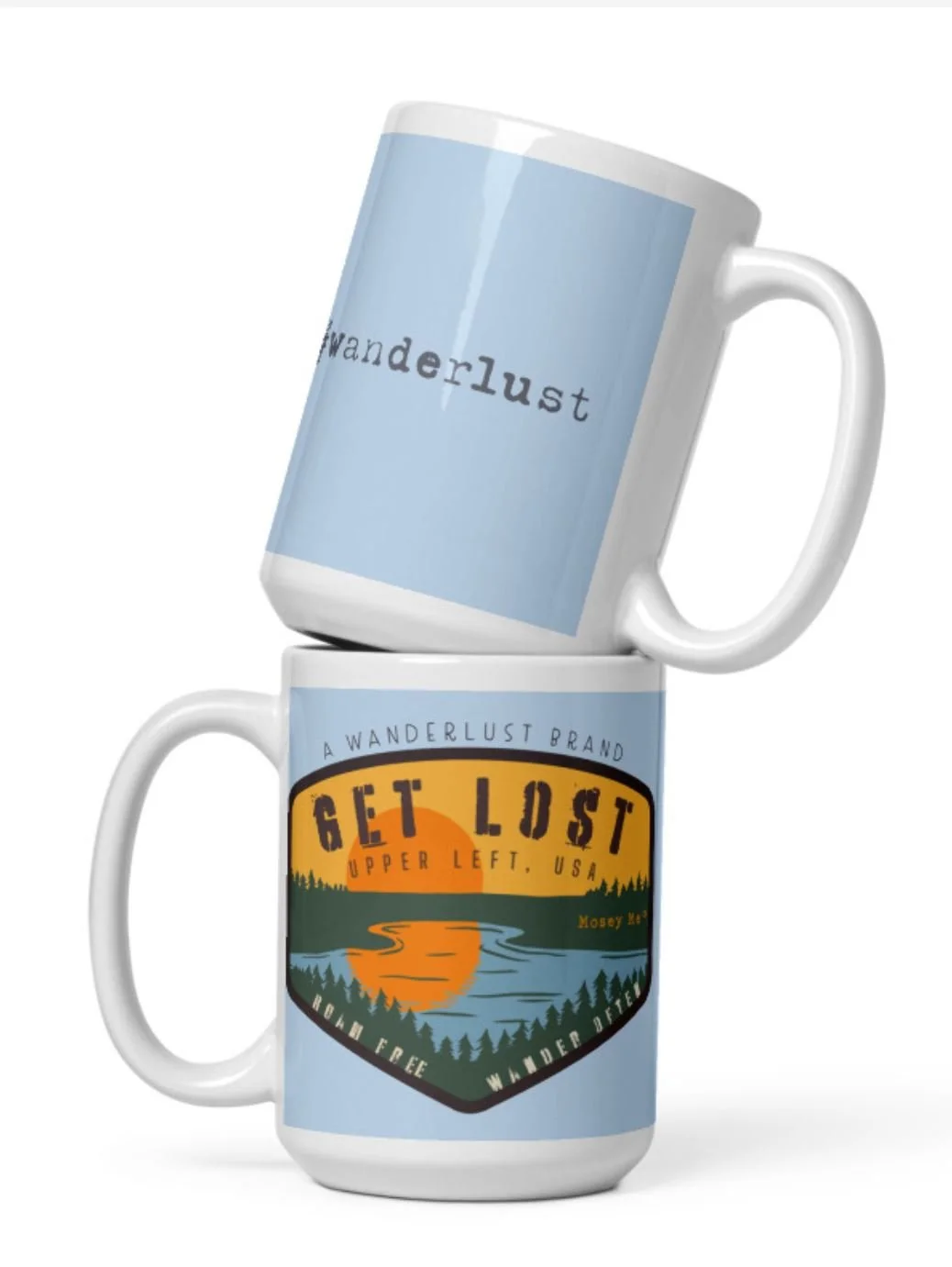 15 oz Ceramic Coffee Mug, Get Lost PNW Upper Left