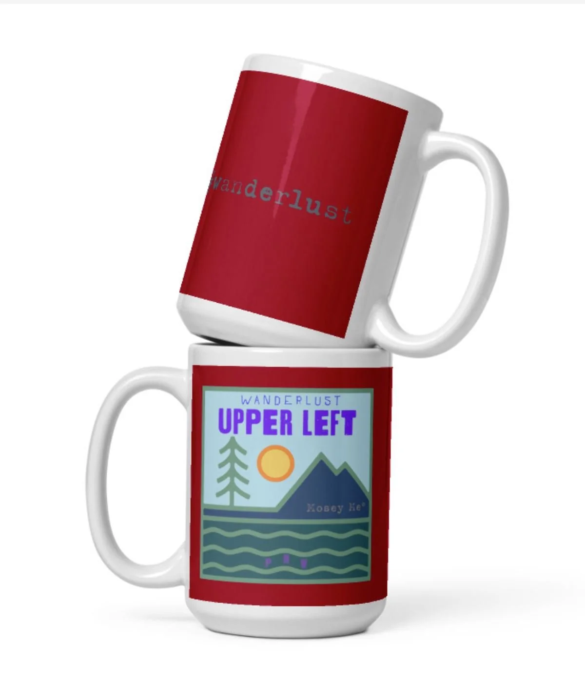 15 oz Ceramic Coffee Mug, Upper Left