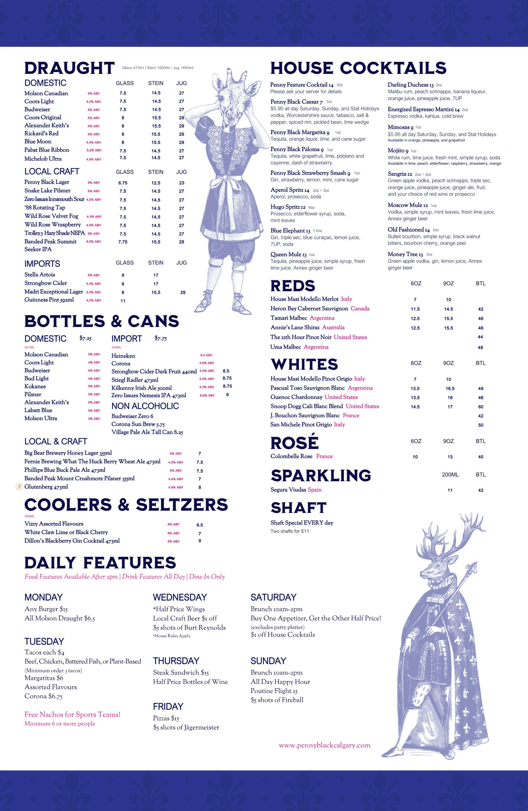 Penny Black Menus — Penny Black Bar + Kitchen