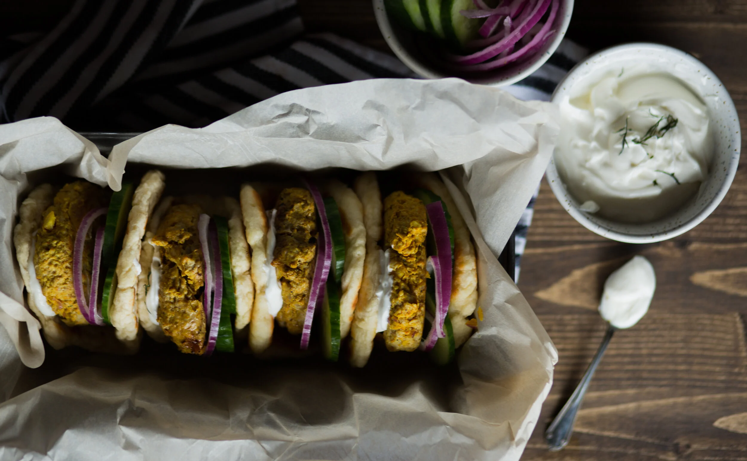 Tandoori-Spiced Chicken Burgers with Frypan Naan