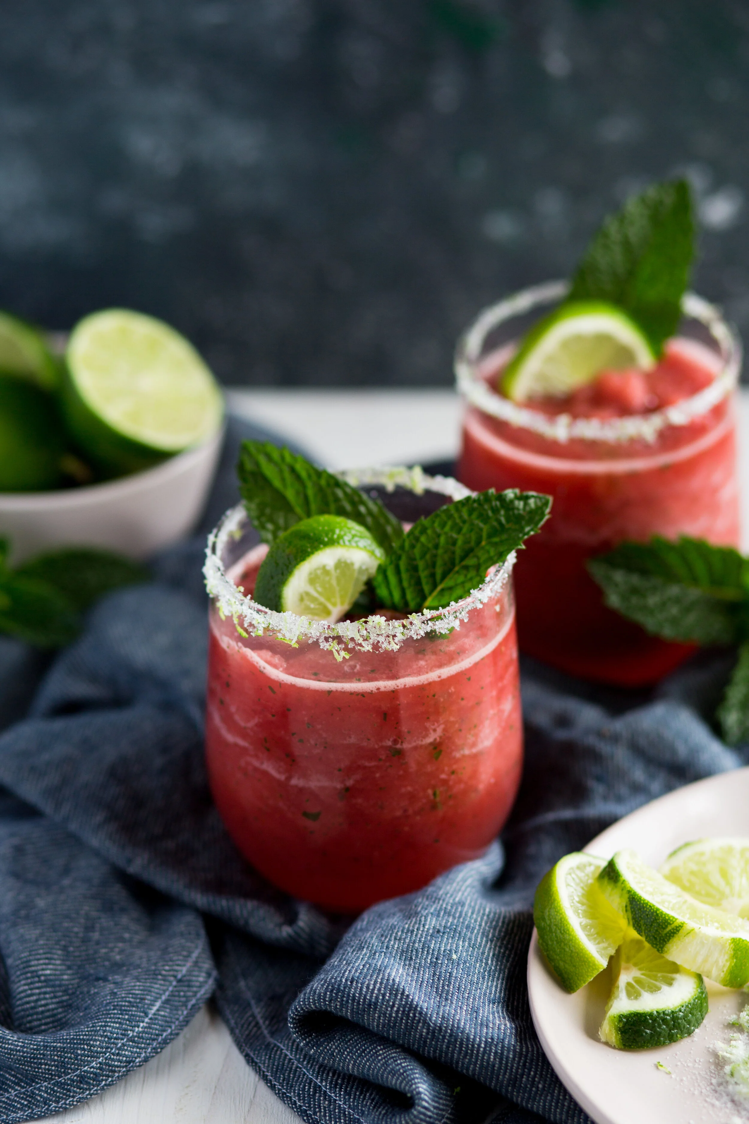 Watermelon, Mint and Lime Mocktail Margarita