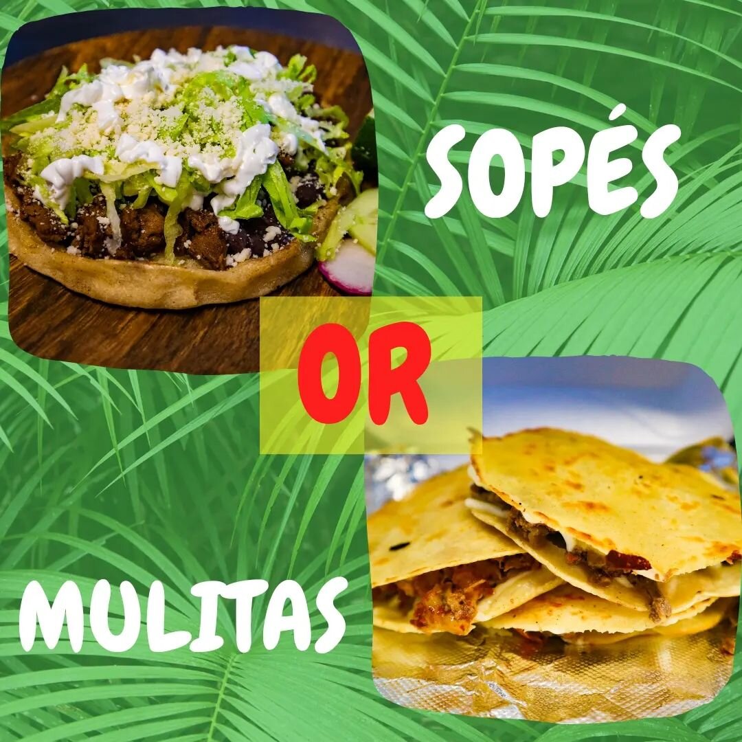 🇲🇽 Sopes are the perfect way to start your day! ☀️
🫓 Made with a corn tortilla base, they're topped with your favorite toppings, like beans, cheese, and meat. 🌮

🤤 Sopes are the perfect combination of savory and crunchy. 😋

🇲🇽 Mulitas are a M