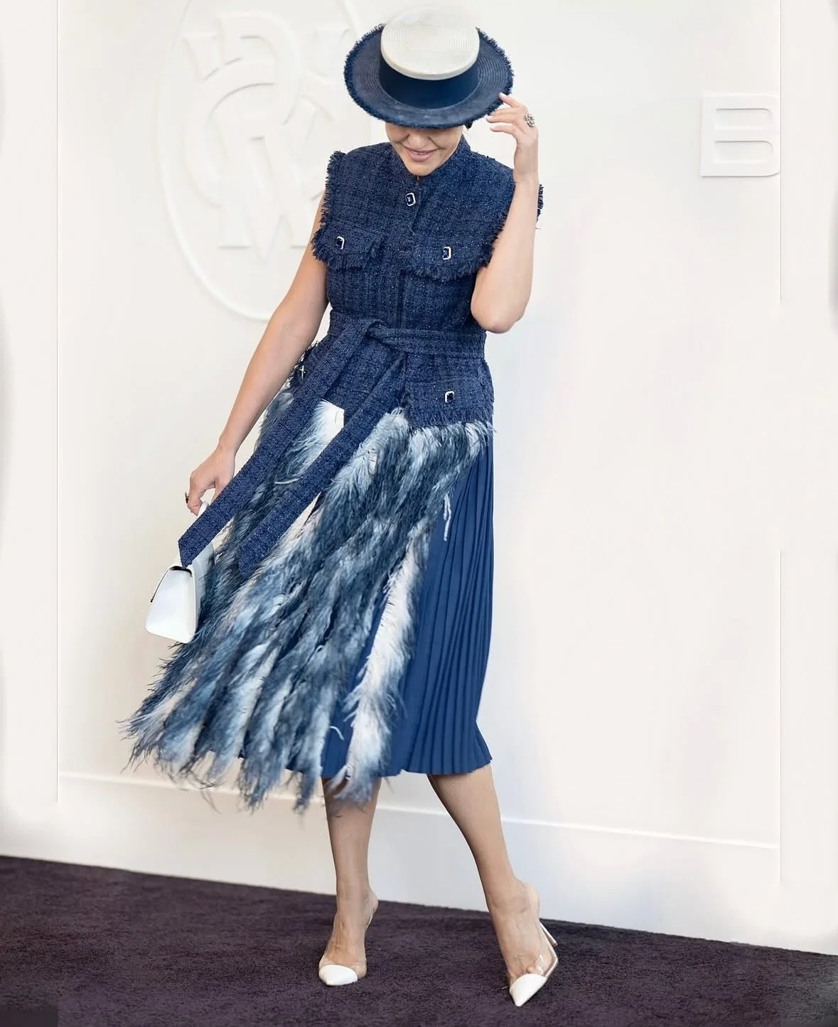 This time last week! @getracy wearing one of my all time fav hats to make and effortlessly captured by @wendellt 

##millinerycouture #transparency #sustainability #bespoke #artisan #couture #slowfashion #myhandsmadeyourhat #fotf #springracing #cockt