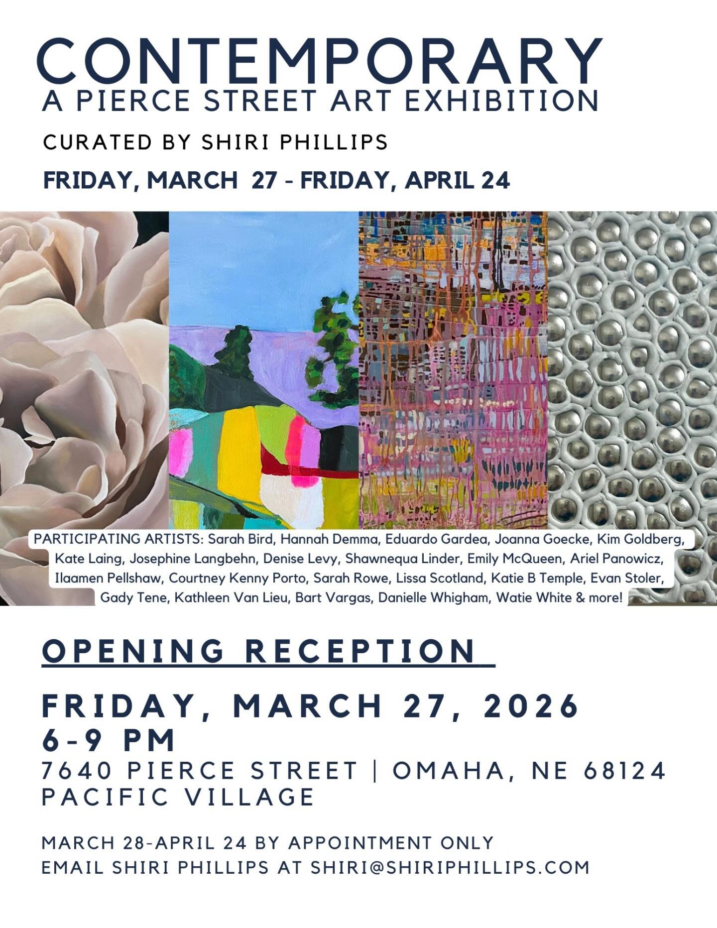 I am so excited to announce my next gallery show! I&rsquo;ll have two pieces in @shiriphillips upcoming show, CONTEMPORARY!

Come hang with me and so many other incredible local artists opening night, March 27th from 6-9 at Pierce Street Studio! &hea