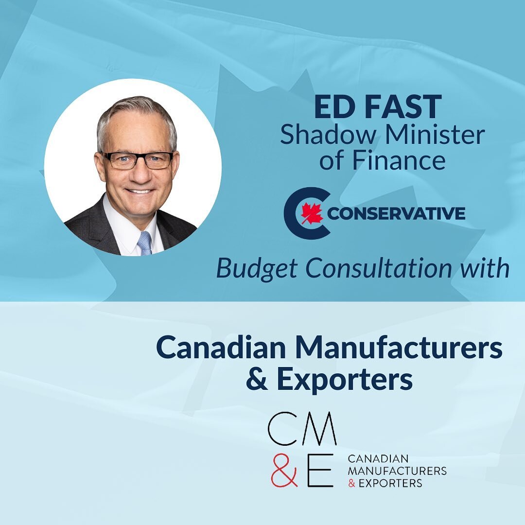 A strong Canadian manufacturing sector is critical to our economic future. Today I reconnected with Mathew Wilson at Canadian Manufacturers and Exporters to discuss how our manufacturing sector can recover from the pandemic. Thank you, Mathew, for sh