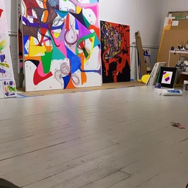 Joanne Greenbaum was one of our very first clients over 25 years ago!  I would deliver her canvases strapped to the roof of my powder blue VW beetle and carry them up 3 flights into her beautiful space. She has graciously allowed us into her studio t