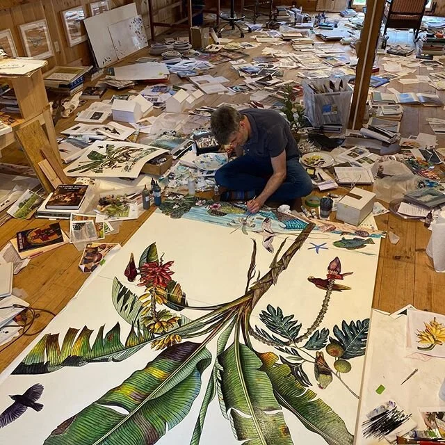 Our old and good friend James Prosek models today&rsquo;s &ldquo; Work in Progress&rdquo;...in his Francis Bacon-esque studio which is filled with inspiration, subject matter and the smell of creativity in action!  From James : &ldquo;Painting on you