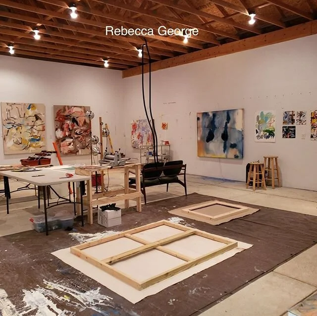 There is nothing better than seeing many &ldquo;Works in Progress&rdquo; at the same time!  An inspiring view inside the studio of Rebecca George, curator and CEO of The Art House Gallery In the Chicago area. We love that she works on Super deep 3-1/