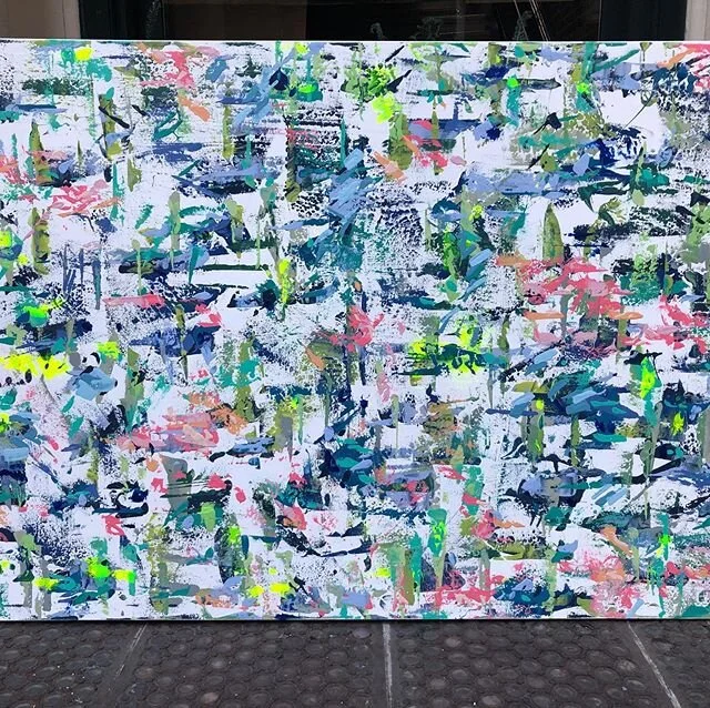 Work In Progress -Weekend Edition!  Two beautiful works by Edward Love. &ldquo;...a couple of recently completed paintings that were created on stretchers/canvas that you fabricated. The first shot was taken on the sidewalk in front of my White Stree