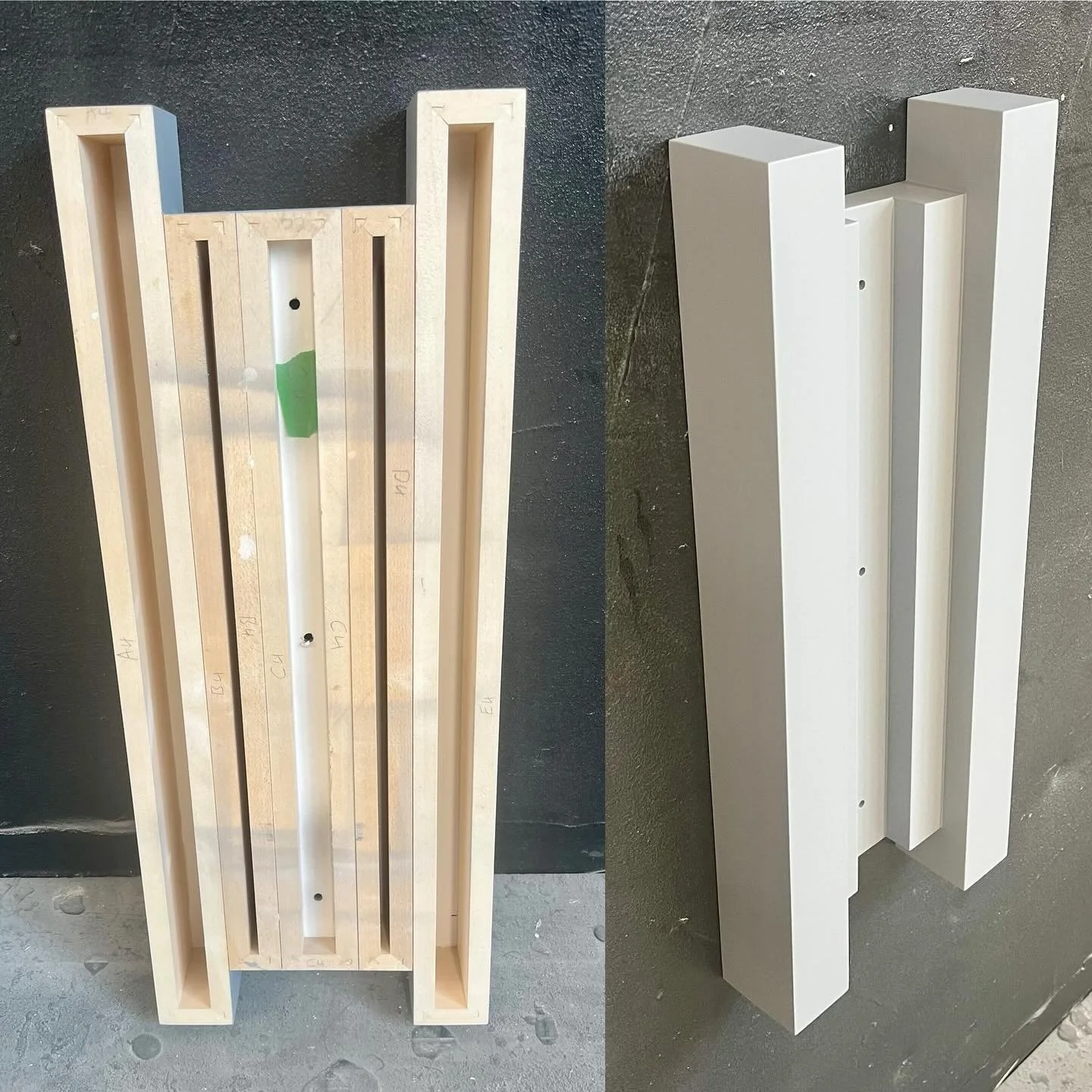 When boring, simple, single flat panels just aren&rsquo;t working for you, Barronarts can build you EXACTLY what your imagination dictates!  Like these multi-sectioned tiered Sintra panels&hellip;each with a custom sprayed finish. We worked with this
