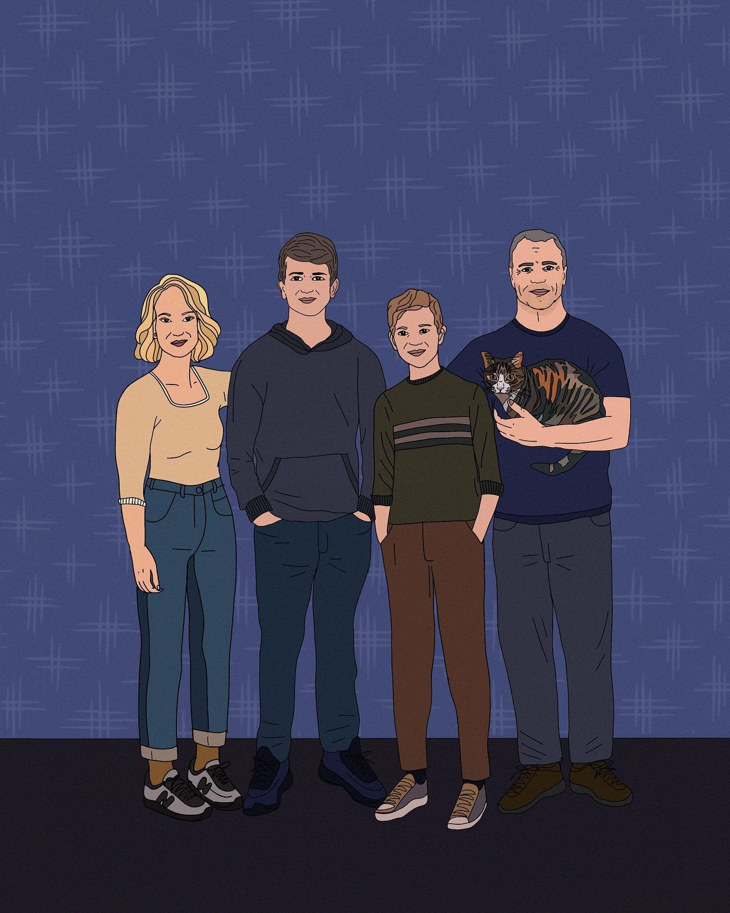 A huge big thank you to @tarleeindahouse for this wonderful family portrait commission! I love it.

Portrait and illustration commissions are open year round, so if you have a birthday coming up and don&rsquo;t know what to get hit me up for a chat, 