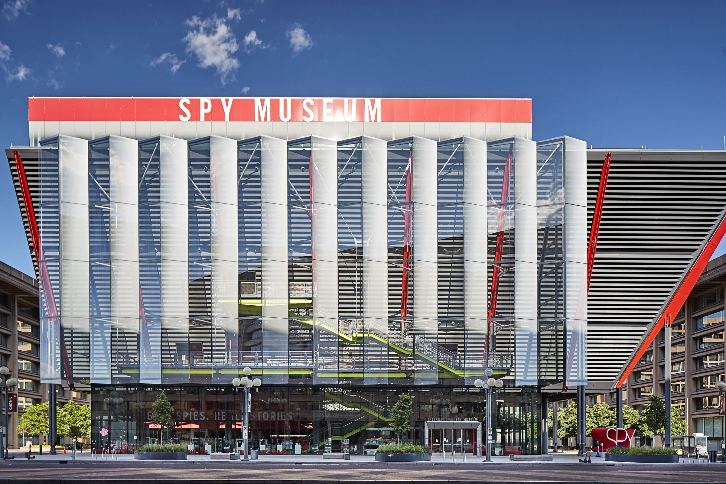 Daytime exterior image of the International Spy Museum in Washington, D.C. 