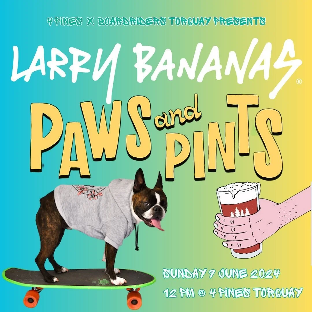 Frendz, come and grab some cool threads and beers at Paws and Pints @4pinestorquay!
🤙🏻 SUNDAY 9 June 2024 &bull; 12 - 4PM
🤙🏻 Win a free Tee
🤙🏻 Cold beers for humans and cool stuff for dawgs
.
#larrybananas #larrybananasapparel #dogwear #dawgwea