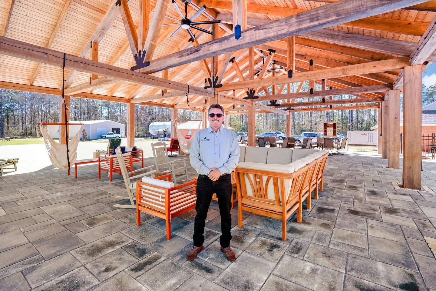 This one is special.

Building this 2,400 sq ft cypress pavilion was no small task, but thanks to the dedication of our Green Terra Construction team &mdash; and my dad leading the way &mdash; we made it happen. Every beam, every joint, and every cut