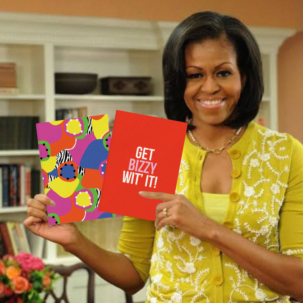 Michelle Obama with A5 Notebooks
