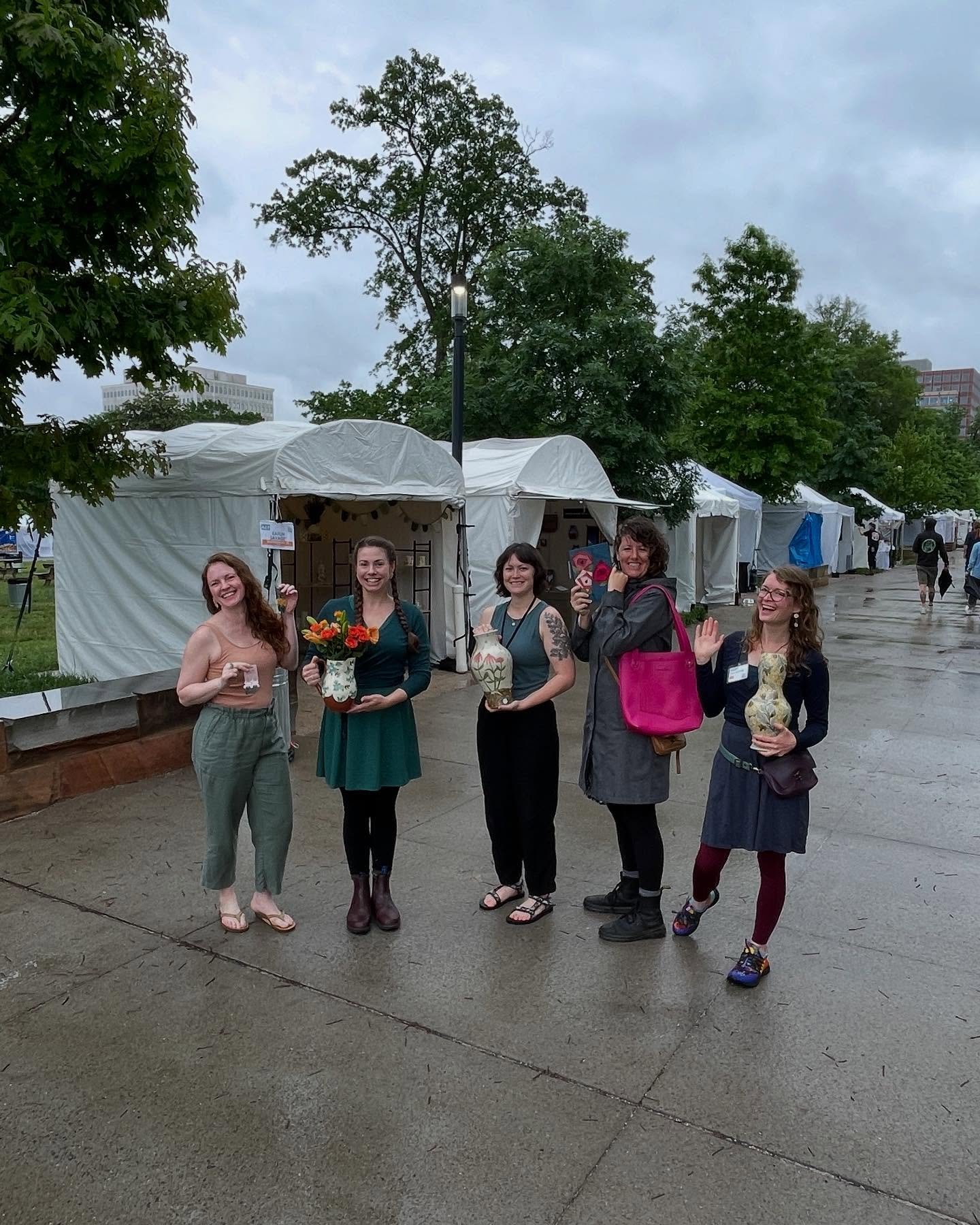 It may be a little rainy this morning, but we are all here ready for you at the @tennesseecraft Spring Fair. We will be open Saturday 10-6 and Sunday 10-5. It&rsquo;s dry under the tents and should clear up this afternoon. I&rsquo;m in booth B77 near