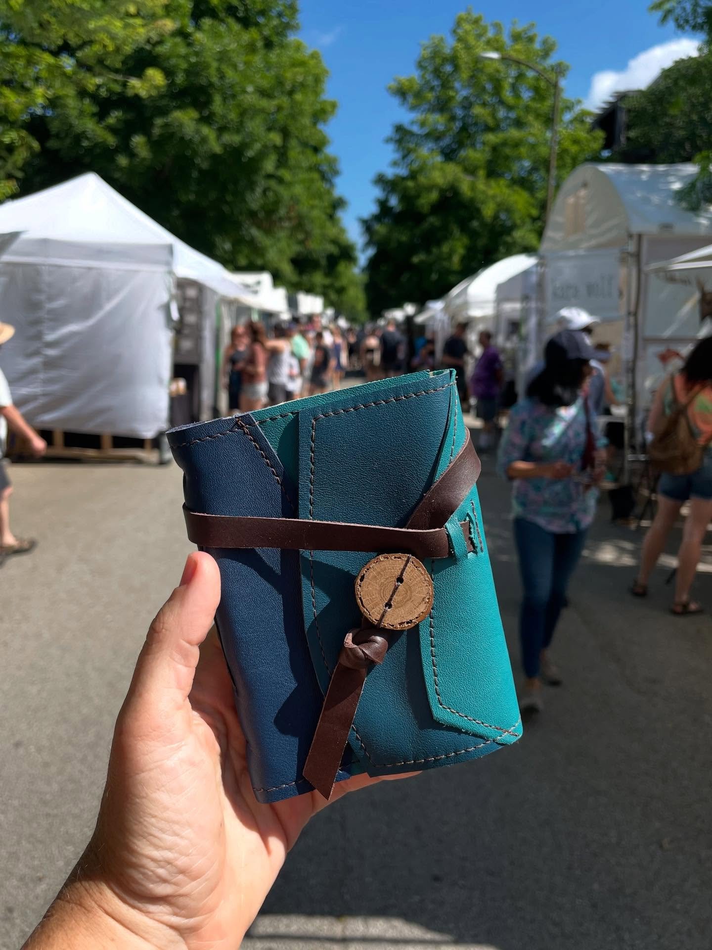 @talbotstreetartfair day 2! I have a fan and bright happy colors! I&rsquo;m also across from a lemonade stand and some really beautiful hand drumming. We are open today until 4pm.