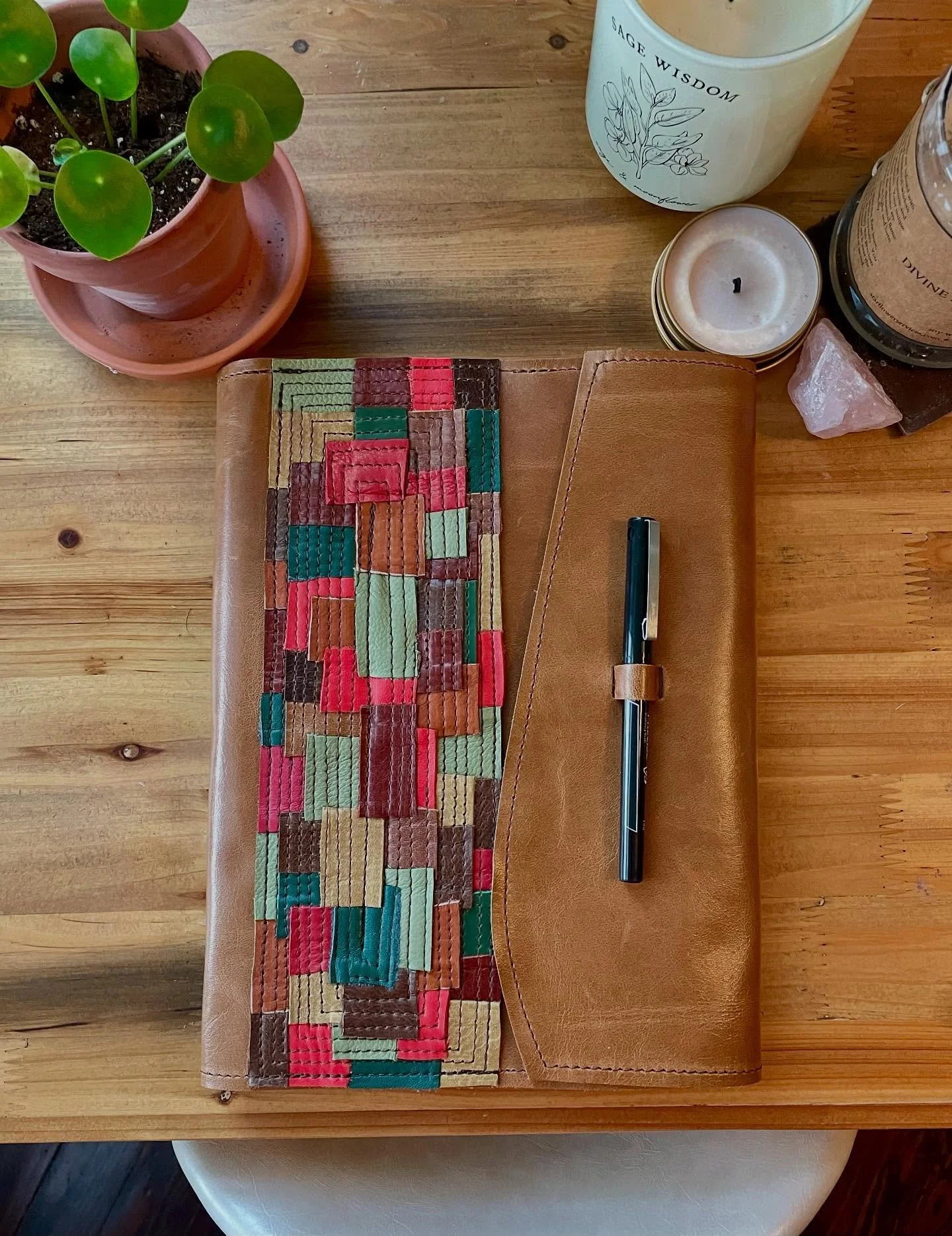 The Woodland Art Fair is just over a week away! I&rsquo;m finishing up a few custom orders that will be ready for pick up there, including this large leather notebook cover. I will have an array of leather journals, sketchbooks, and bags as well as t
