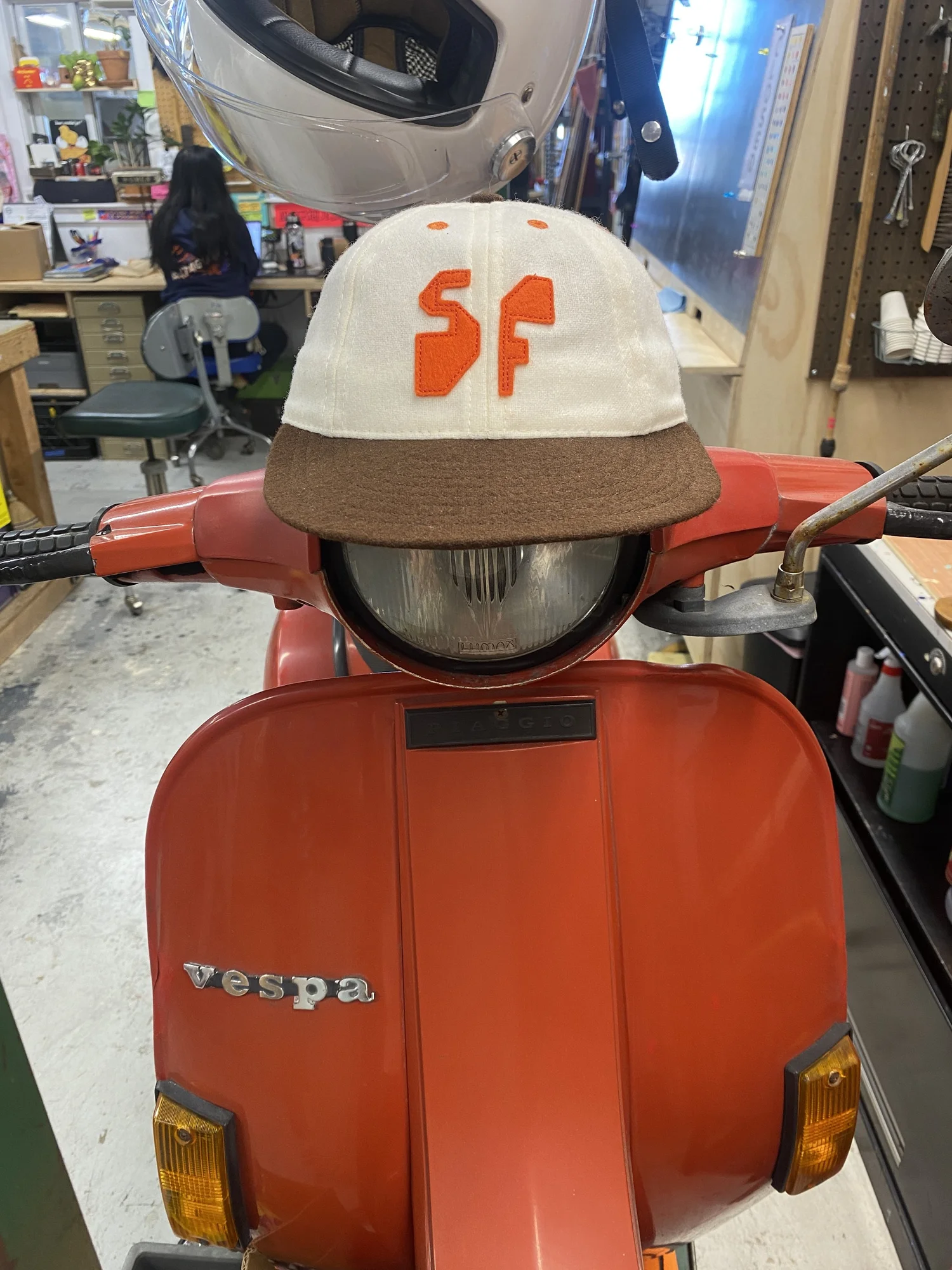 White/Brown SF Baseball Cap - 8 Panel — Jeffrey Sincich