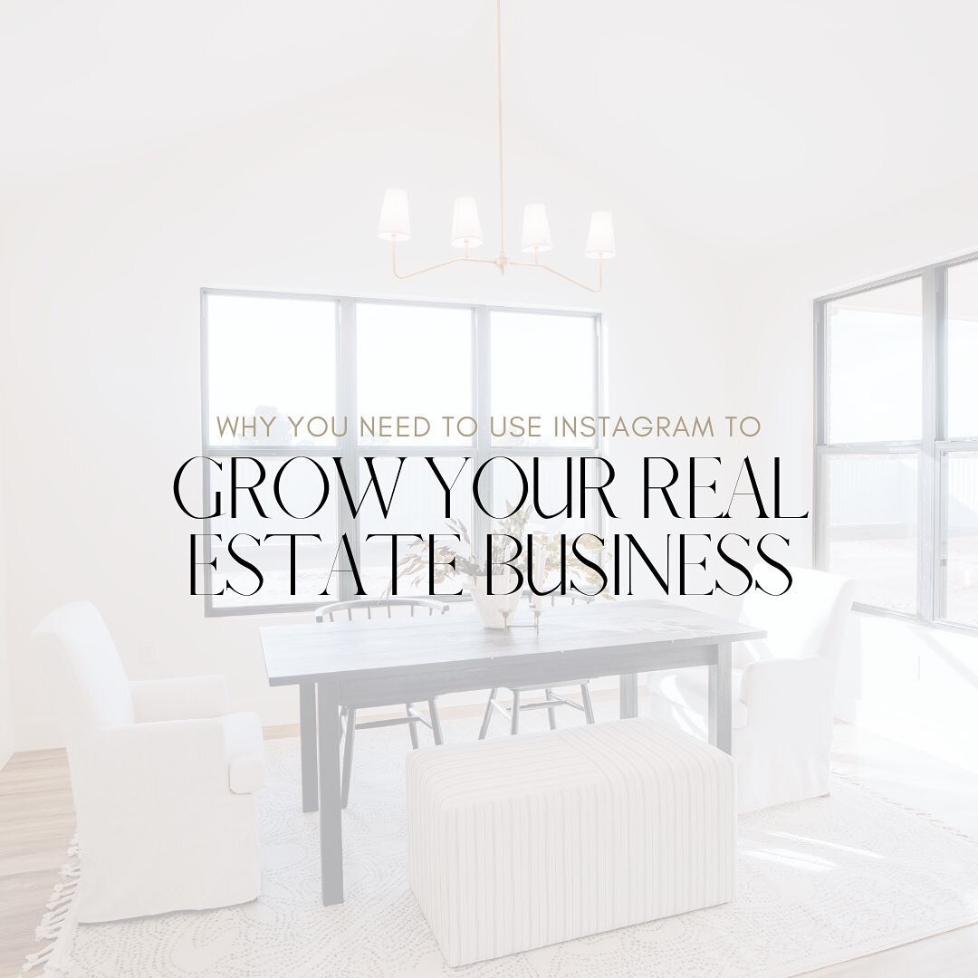If you aren&rsquo;t using social media to grow your real estate business or don&rsquo;t understand the benefits of social media marketing, let us change your mind!

swipe 👉🏼 for 6 reasons why you NEED to use Instagram as a real estate agent!✨