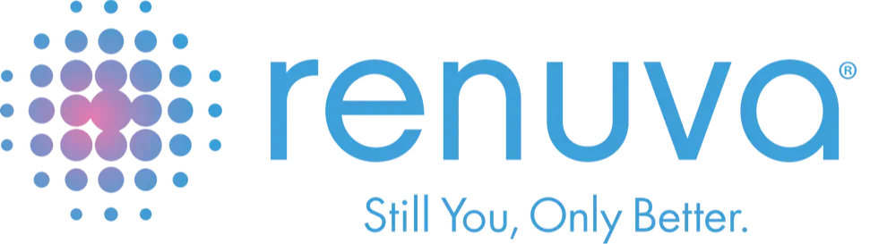 Blue and purple Renuva (fat injections) logo