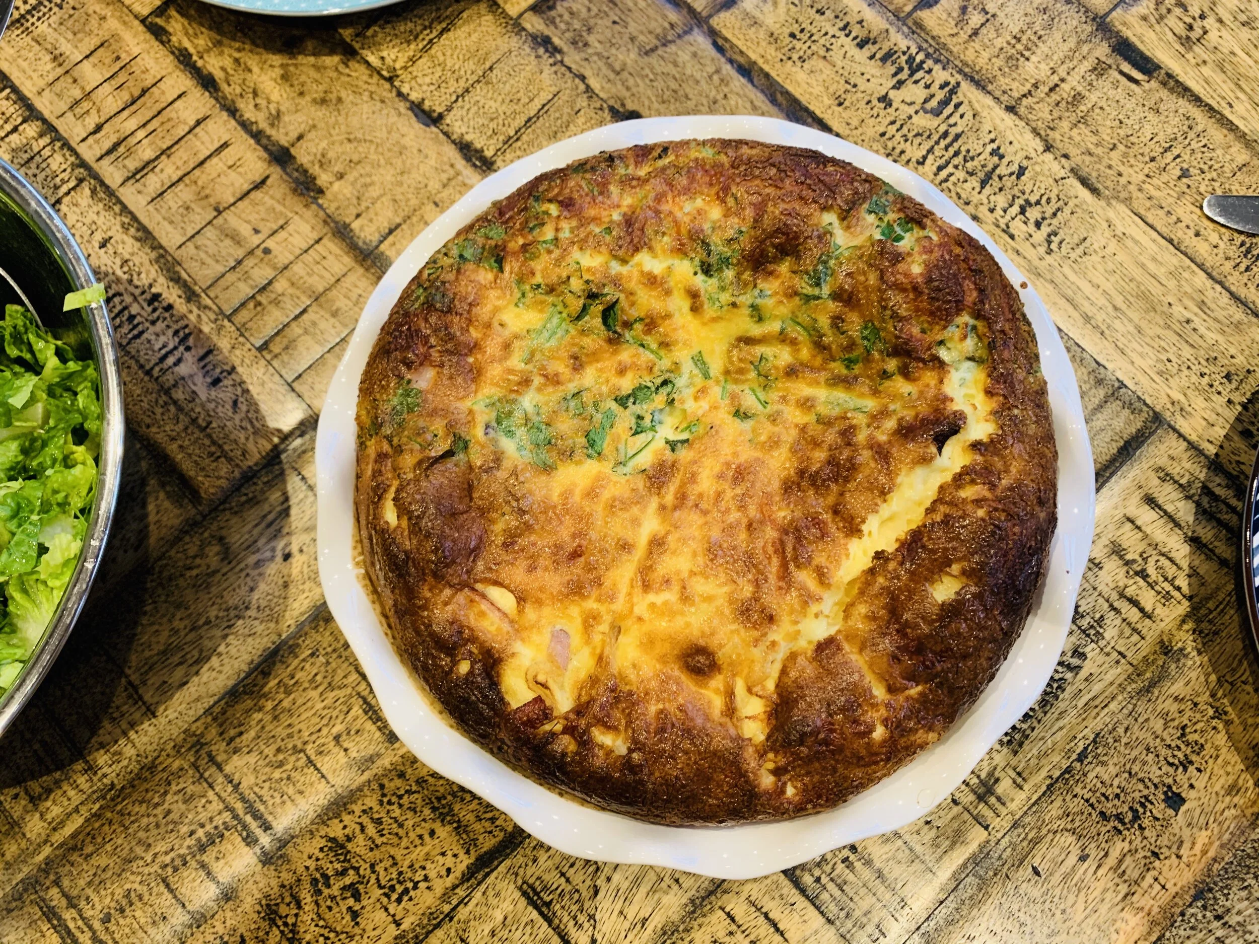 Onion and Bacon quiche. No pastry!